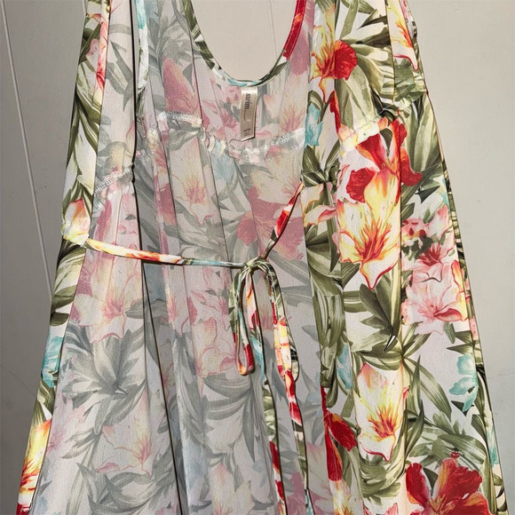 Lane Bryant Women's Floral Sleeveless Maxi Swimsuit Cover Size 14 Multicolor - Picture 6 of 8